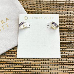 Jack Gold Purple Crystal Huggie Earrings NEW